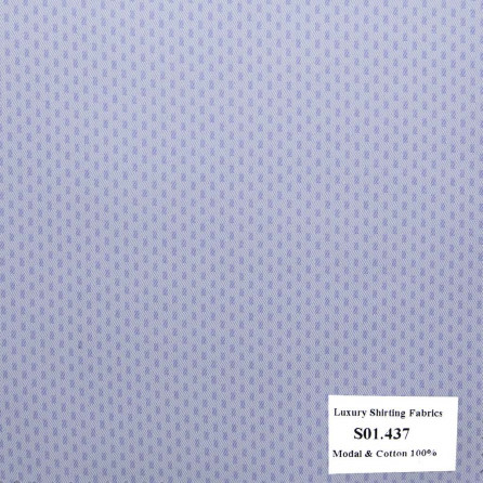 S01.437 - Sơmi Cotton & Modal - Tím Hoa Văn